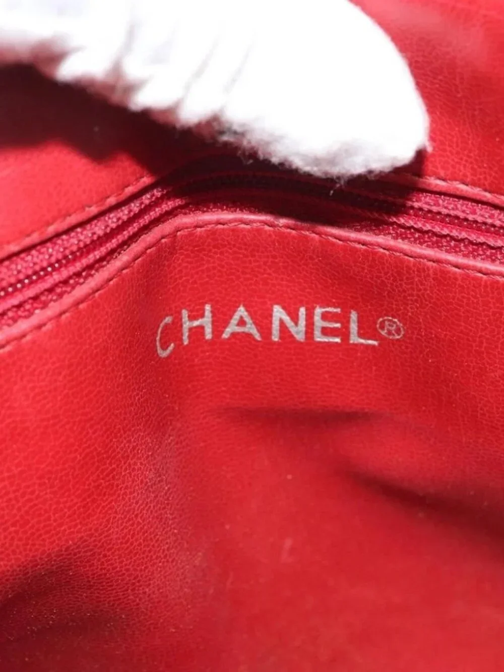 CHANEL Matelasse Chain Shoulder Bag Lamb Skin Red Gold CC Auth 176873